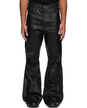 Det Blev Sent Cracked Waxed Gusset Varet Jeans - Black