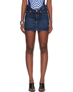 Jean Paul Gaultier 'The Curved' Denim Miniskirt - Blue