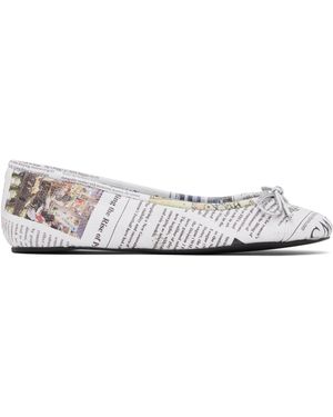 Abra Newspaper Ballerina Flats - Black