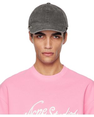 Acne Studios ブラック Pendant ツイル キャップ - グレー