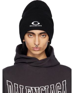 Balenciaga Loop Sports Icon Beanie - Black