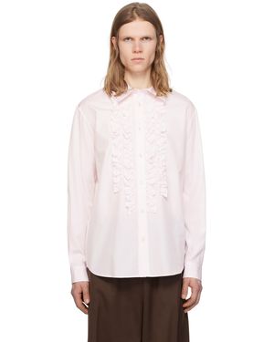 Simone Rocha ピンク Ruffle Prom シャツ - ホワイト