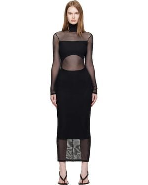 Mugler Illusion Midi Dress - Black