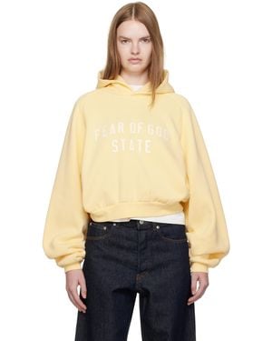 Fear Of God イエロー フリース ラグラン フーディ - ブルー