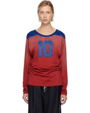 Maison Margiela Varsity Long-Sleeved T-Shirt - Red