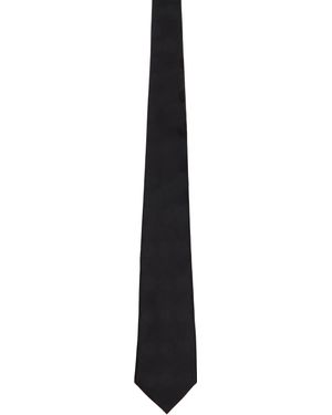 Comme des Garçons Chequered Silk Tie - Black