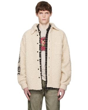 Cout de la Liberte Off- Tommy Sherpa Embellished Wool Overshirt - Natural