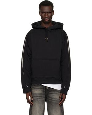 Mugler Zipped Sleeves Hoodie - Black