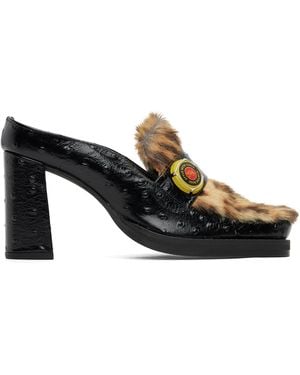 Martine Rose Champagne Cap Square Toe Heels - Black