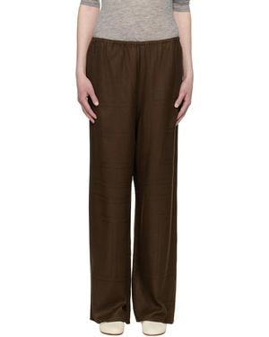 TOTEME Monogram Flannel Lounge Trousers - Brown
