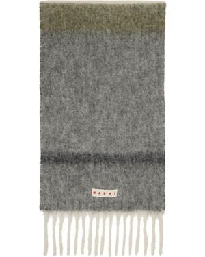 Marni Striped Alpaca Scarf - Gray