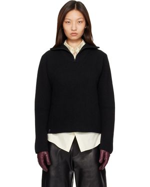 Mackage Pull Gladys Noir En Tricot À Demi-Glissière