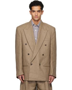 Hed Mayner Linen Blazer - Brown