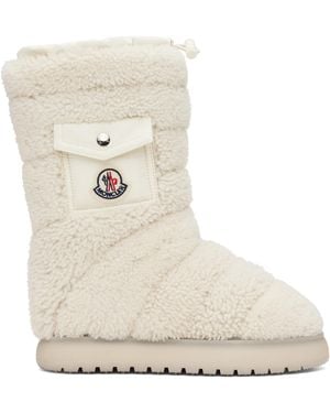 Moncler Gaia Pocket Mid Shearling Boots - Natural