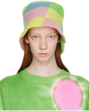 The Elder Statesman Toy Checker Bucket Hat - Green