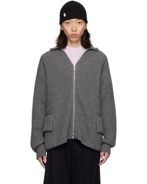 Jil Sander Pull gris à glissière
