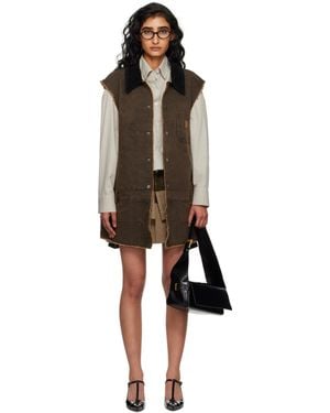 ANDERSSON BELL Robe Menuisier Courte Brune - Noir