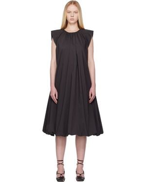 Amomento Cotton Volume Shirring Minidress - Black