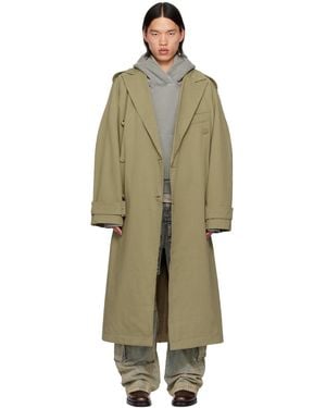 Entire studios Khaki Double Breasted Coat - Green