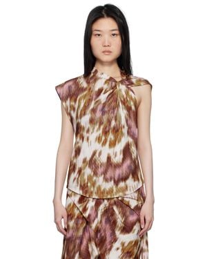 Isabel Marant Off- & Tan Nayda T-Shirt - Multicolour