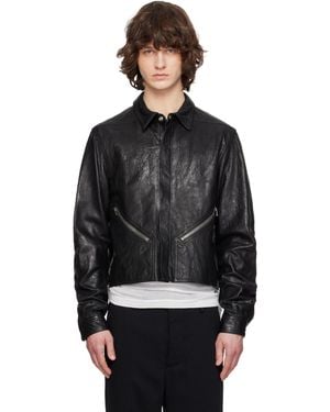 Rick Owens Temple Tour Alice Leather Overshirt - Black