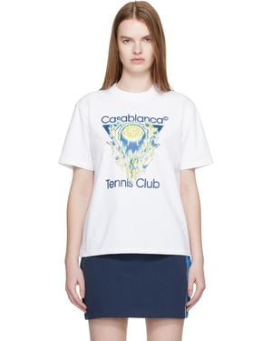 CASABLANCA Tennis Club Icon Short Sleeve T-Shirt - White
