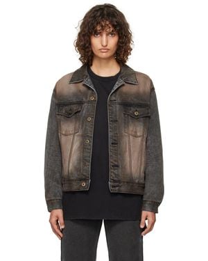 we11done Washed Denim Jacket - Black
