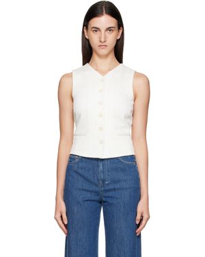 Max Mara ホワイト Mirella ベスト - ブルー