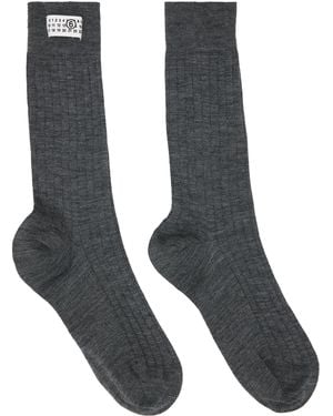 MM6 by Maison Margiela Wool Blend Socks - Grey