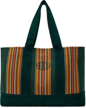 Bode Parakeet Stripe Tote - Green