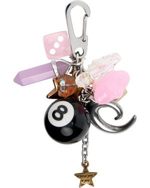 Marland Backus Rose Bag Charm Keychain - Pink