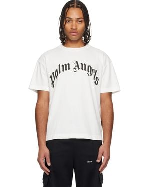 Palm Angels Off- Curved Logo T-Shirt - White