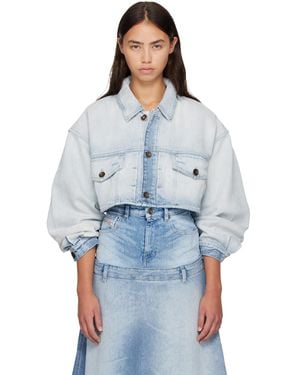 DIESEL Oversized Cropped Trucker Denim Jacket - Blue