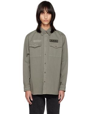 A.P.C. カーキ Mainline シャツ - ブラック