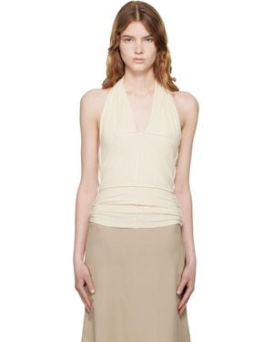 Baserange Off- Cinder Halter Top - White