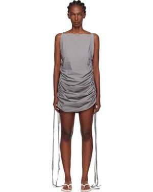 Baserange グレー Pictorial ストラップ ミディアムワンピース - ブラック