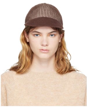 YMC Casquette Brun Et En Tricot - Marron