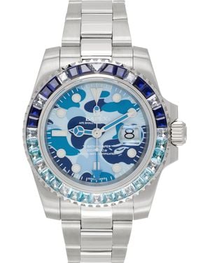 A Bathing Ape Type 2 Camo Crystal Watch - Blue