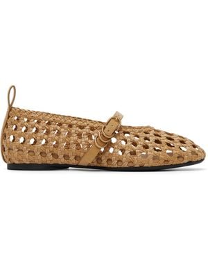 Rag & Bone Tan Spire Woven Mary Jane Faux-Leather Flats - Black