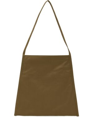 Ruohan カーキ サテン トートバッグ - ブラウン