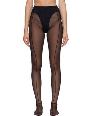 Mugler Re/Edit Pantyhose Tights - Black