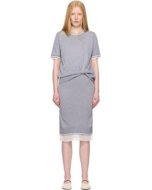 3.1 Phillip Lim Draped Knit & Organza Midi Dress - Black