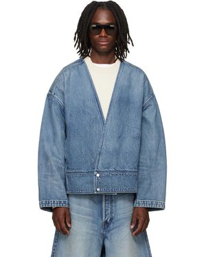 Fear Of God Blouson En Denim À Col En Y - Bleu