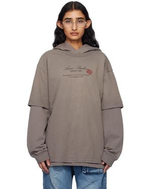 Acne Studios Double-Layered Hoodie - Brown