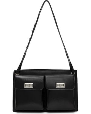 BY FAR ブラック Billy Tote クリースレザー ショルダーバッグ