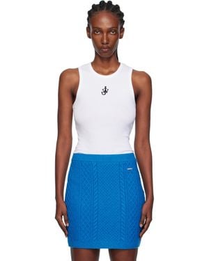 JW Anderson Anchor Embroidery Tank Top - Blue
