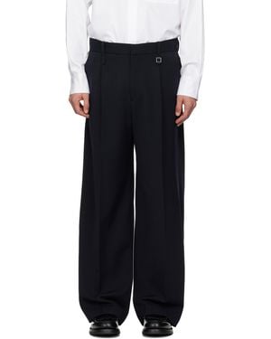 WOOYOUNGMI Folding Wide Trousers - Black