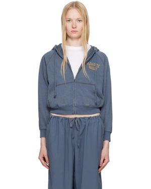 Skims Lightweight Fleece Zip Up Hoodie - Blue