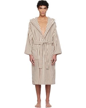 Tekla Off- & Terry Hooded Bathrobe - Black