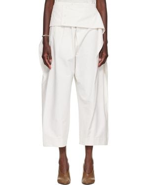 Issey Miyake Off- Grainy Pants - White